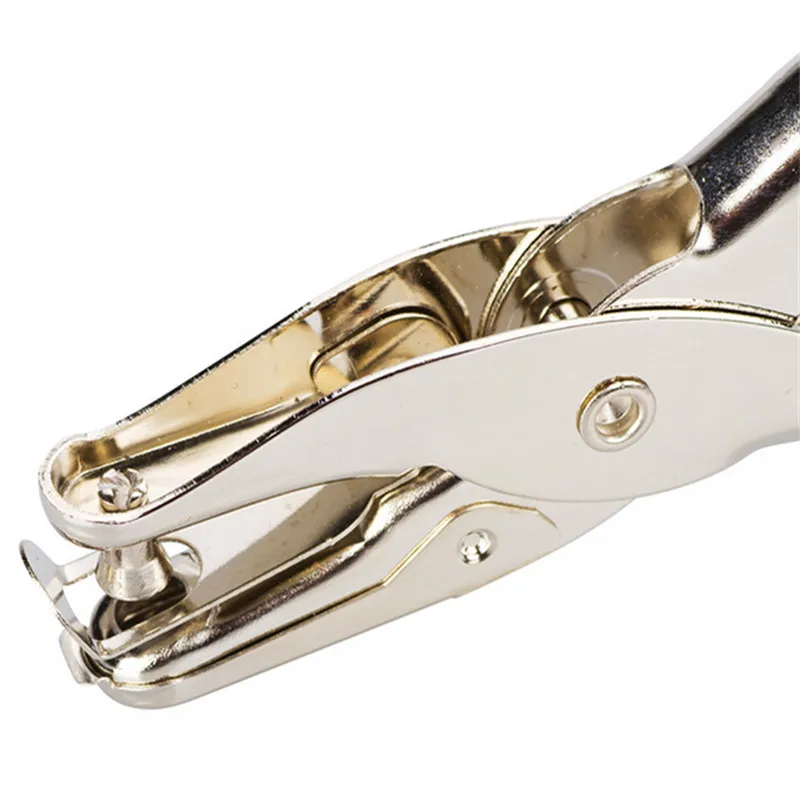 Paper Punch Handheld 1-Hole Metal Punch 8 Pages Tag Punch School Office Tool