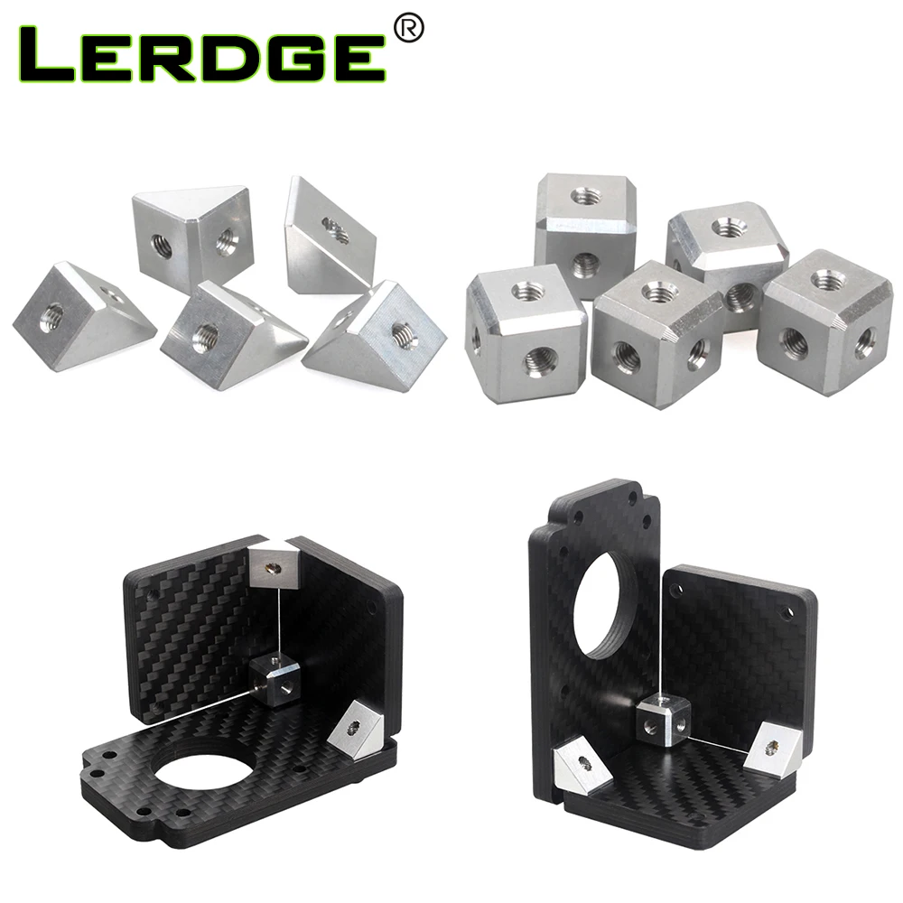 LERDGE 3d принтер части винт гайка кронштейн крепежная деталь DIY принтер аксессуары лист соединитель алюминиевый блок 5 шт. и 10 шт