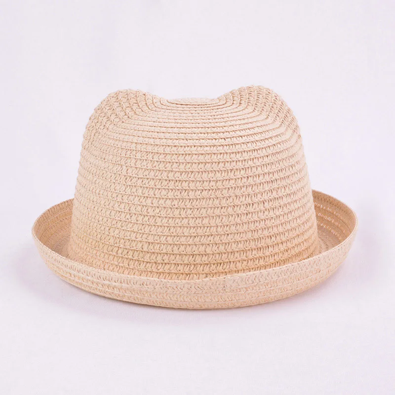 Новая модная летняя детская соломенная шляпа с разноцветными кисточками и шариками, детская пляжная кепка, реквизит для фотосессии, шляпа для маленьких девочек, солнцезащитный козырек, кепка s - Цвет: style 2 beige