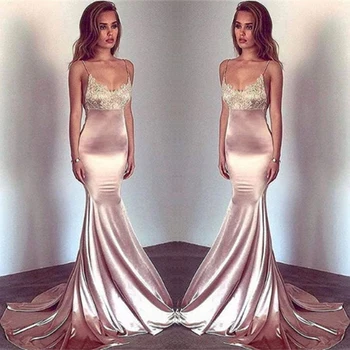 

Sexy Scoop Neck Backless Mermaid Bridesmaid Dresses Simple Lace Appliques Women Prom Dress Vestido De Festa Prom Party Gowns