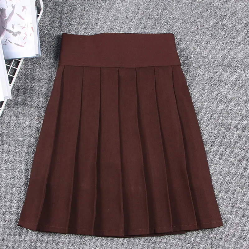 Японская Милая плиссированная юбка для косплея, школьная форма Harajuku, однотонная мини-юбка с высокой эластичной талией и шортами, Saias Femininas