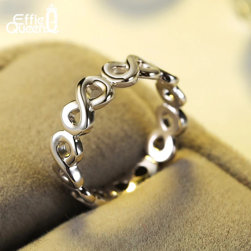 

Effie Queen Infinite Shape Women Wedding Rings Forever Love Engagement Finger Ring Rose Gold Color Female Jewelry Gift DOR150