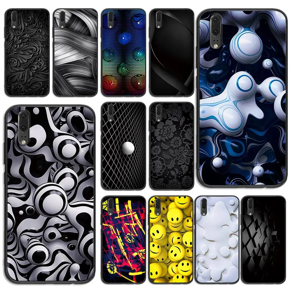 

3d Cubes Abstract Wavy Bubbles soft phone For huawei Honor 6A 7A 3GB Pro 7X 8X 8C 10 Lite Note 10 Back Cover case