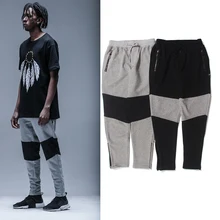 high quality 2017 jumpsuit pants black grey patchwork joggers Long Pants Men hip hop Casual sweatpants Cargo Pants High Street