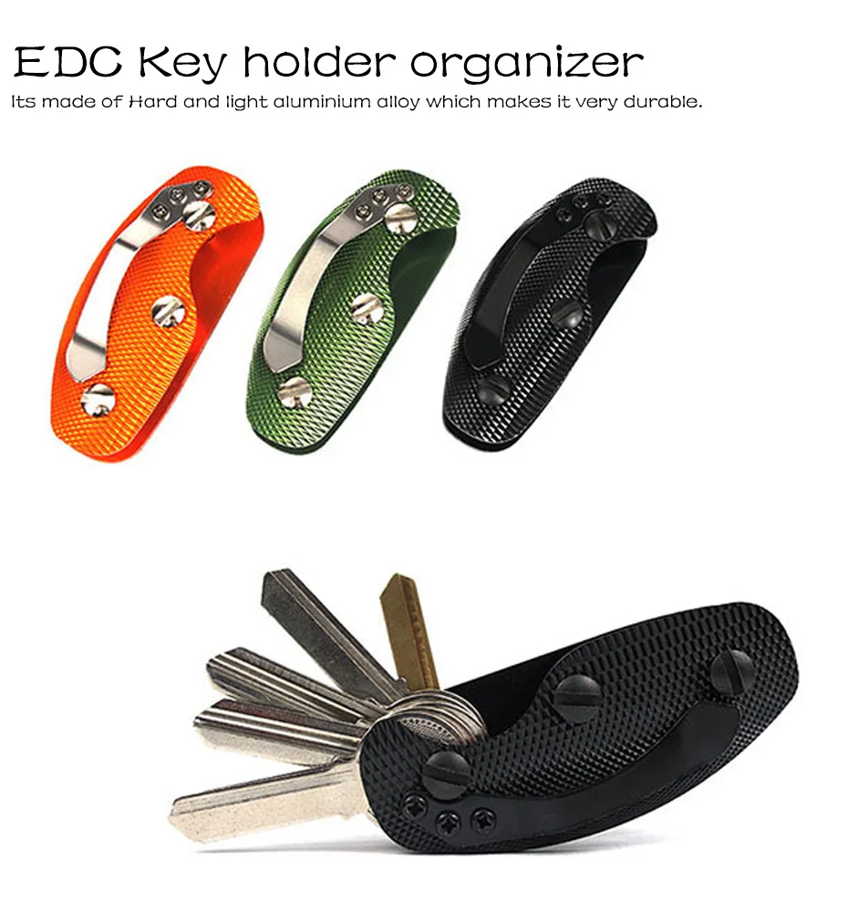 Металлический кошелек для ключей, алюминиевый компактный держатель для ключей, папка с зажимом, многофункциональный карманный инструмент для повседневного использования, умная ключница