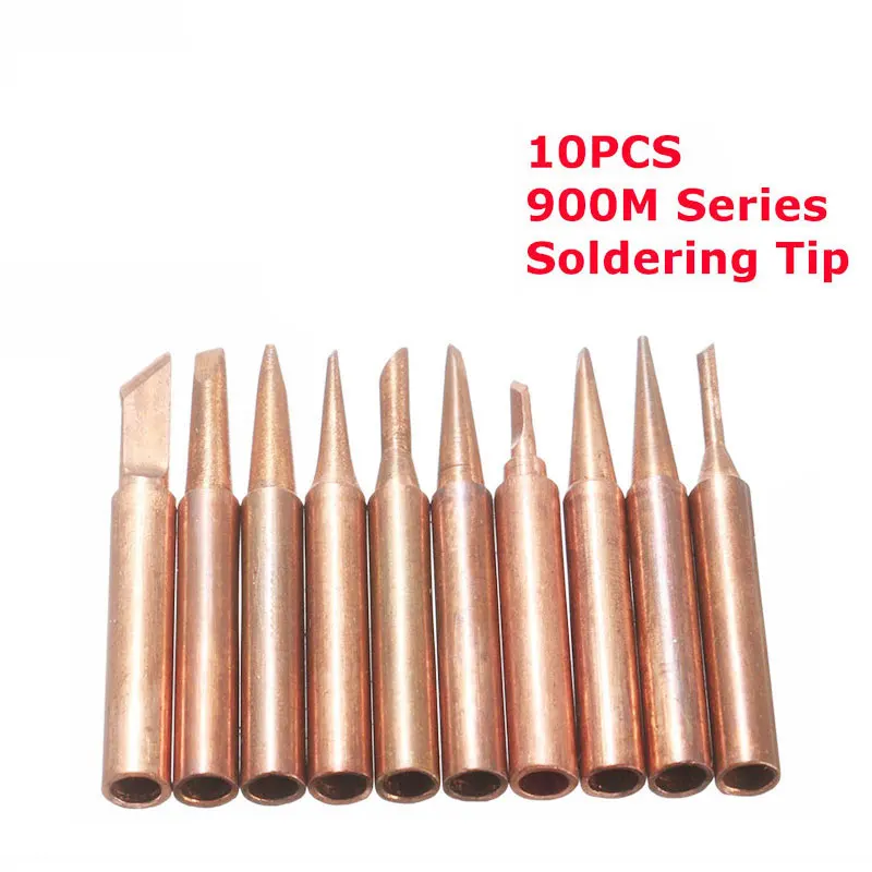 10Pcs/set Pure Copper Soldering Iron Tip Low Temperature Solder Tips