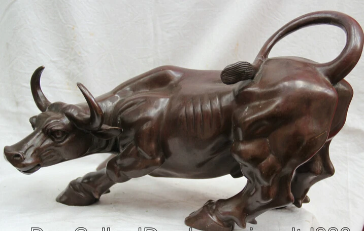 SCY S62 6 &quotКитай Китайский Бронзовый народный год зодиака бык Oxen статуя животного