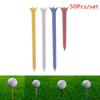 

50Pcs/Pack Golf Tees Multicolor Zero Friction 5 Claw Prong 7CM golf tee 5 Claw Less Resistance Durable Plastic Golf Tees
