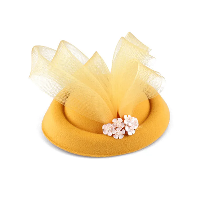 navy and yellow wedding hats