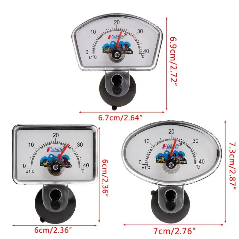 Аквариумный термометр, погружной, водонепроницаемый, для измерения температуры воды, для аквариума, указатель, поставки, вентилятор/прямоугольник/Овальная форма