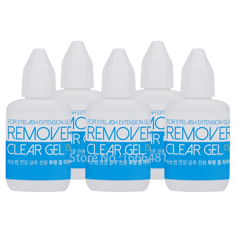 5 Bottles 15ml Clear Gel Remover for Eyelash Extension Glue from Korea