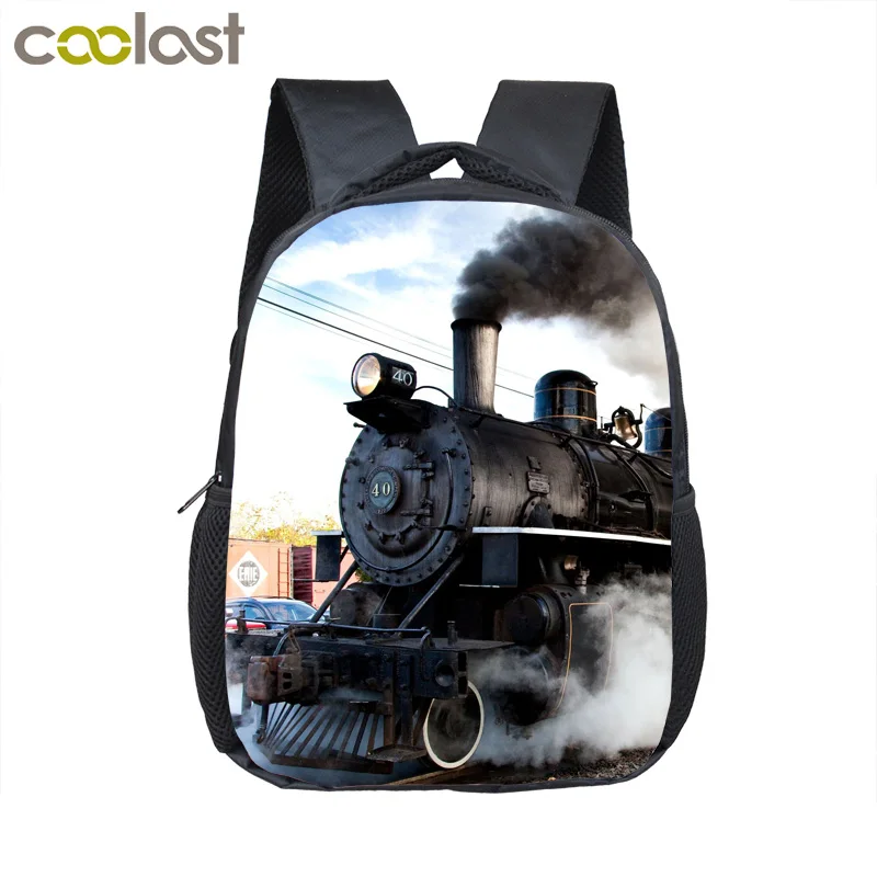  12 Inch Steam Locomotive / Train Toddler Backpack Children School Bags Boys Girls Kindergarten Bag  - 32839794436
