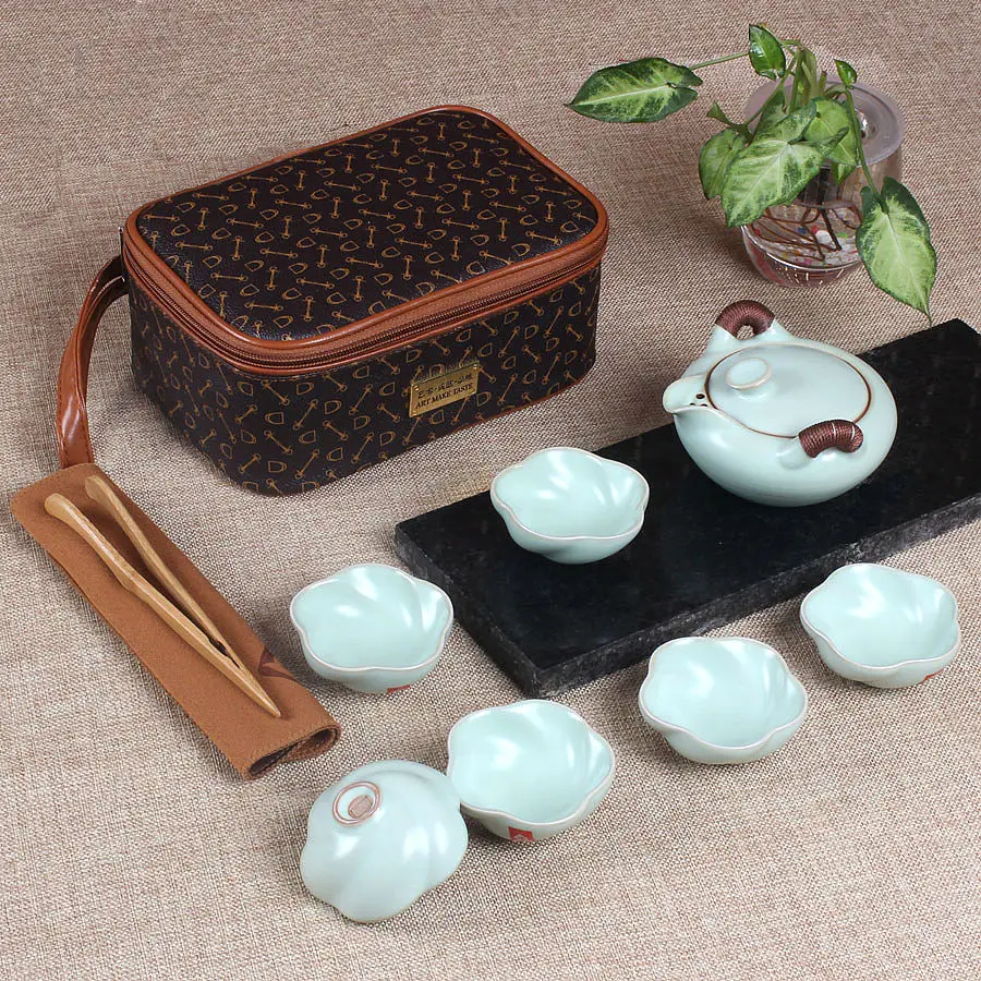 porcelain Outdoor travel tea set teapot teacup and saucer set china