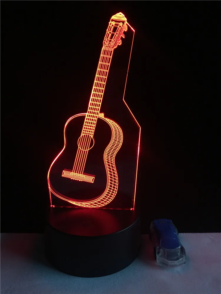 3D Guitar Music home decoration night light festival 7