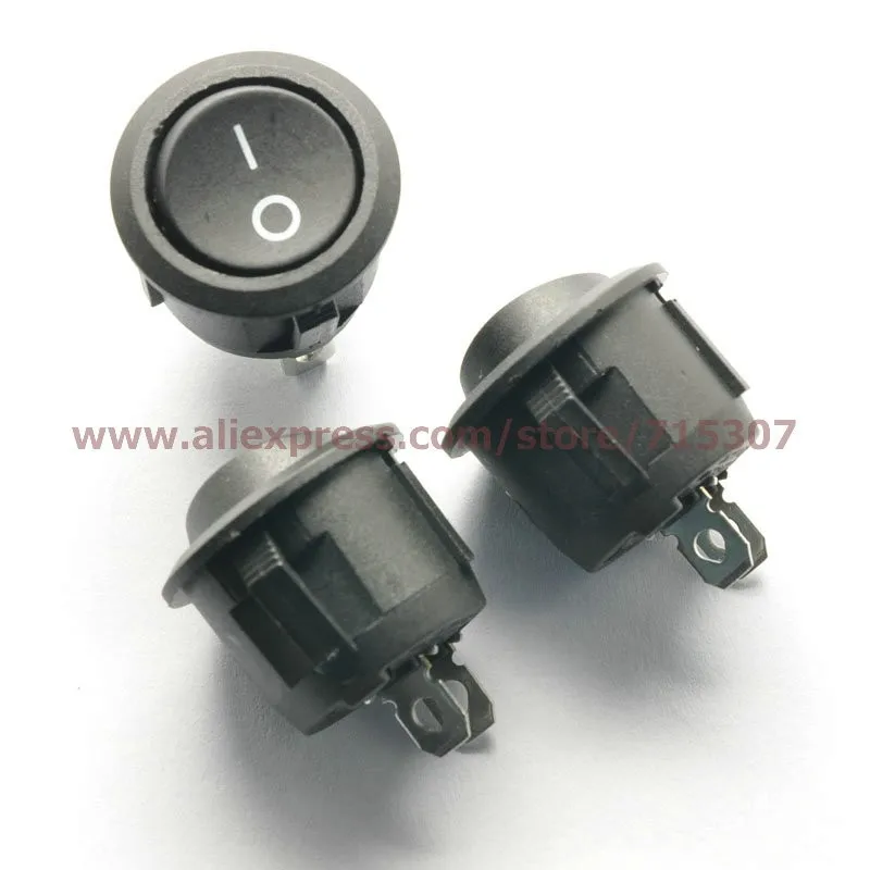 KCD1-105 round on-off 2pins black 10A 125V 6A 250V(2)