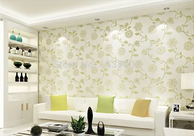 European Simple Wallpaper Green Leaf Design Non Woven European Simple Wallpaper Green Leaf Design Non Woven Bedroom Living Room Wall Panels Modern Cellophane Roll