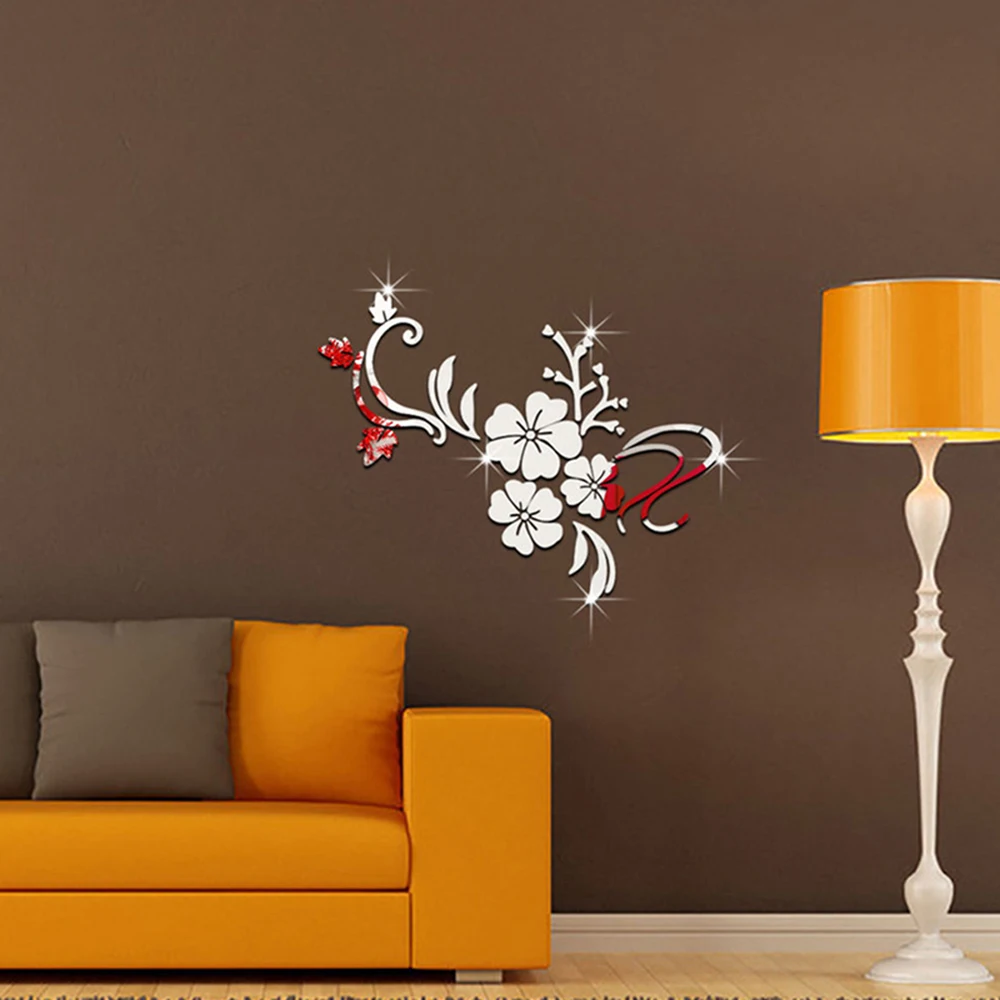 Новый Цветочный Узор Акриловые Стикеры Home Decor 3D настенные Книги по искусству DIY