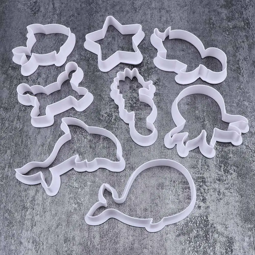 

8pcs/set New Sea Creatures Cookie Cutter Mold Whale Dolphin Octopus Crab Turtle Fondant Tools Ocean Animal Biscuit Moulds