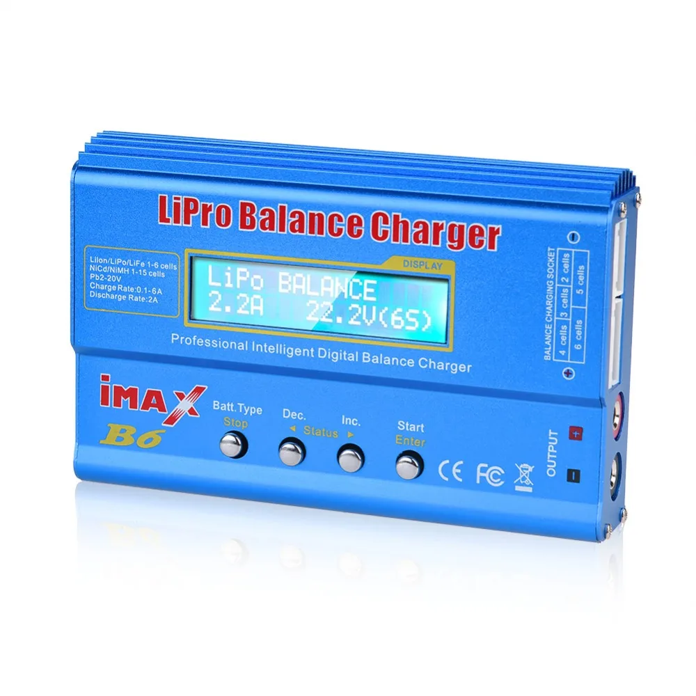 Chargeur de batterie HTRC iMAX B6 80W Lipo NiMh Li-ion ni-cd numérique RC IMAX B6 Lipro chargeur d'équilibre déchargeur + adaptateur 15V 6A
