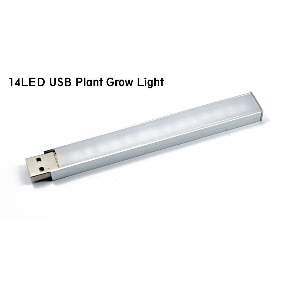 Алюминиевый сплав 14 LED USB лампа для выращивания растений 5V 2 5 W портативная