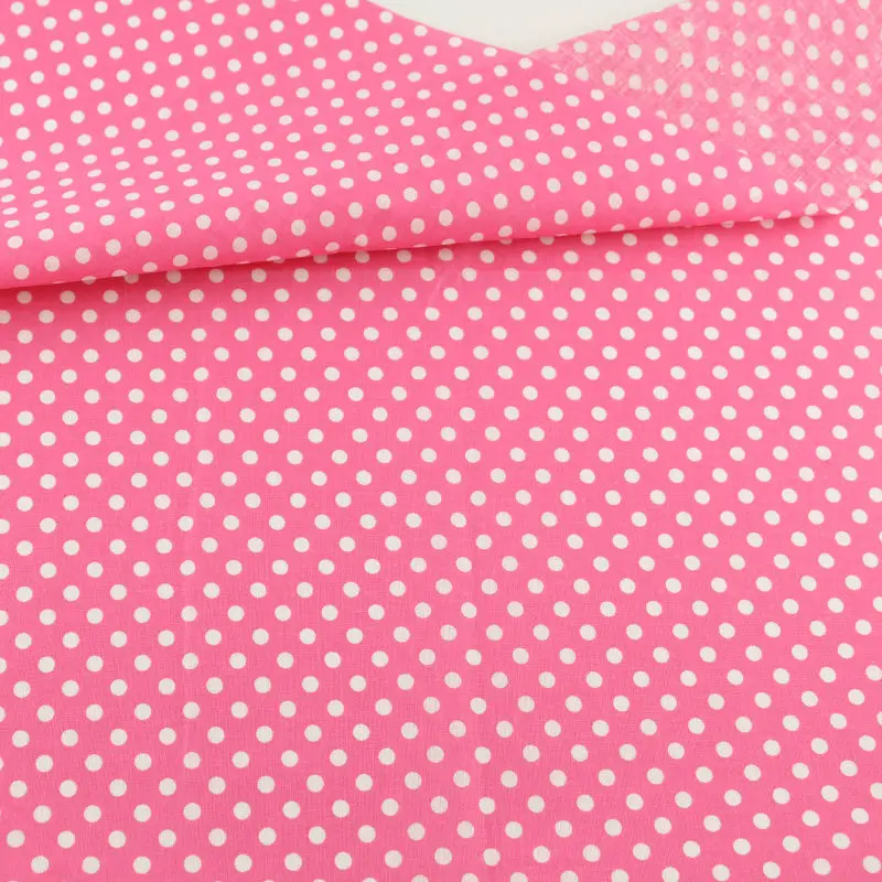 

Fat Quarter Printed White Dots Designs Rose Pink Cotton Fabrics Tila Tecidos Crafts Dolls Sewing Clothes Teramile Fabrics Dress