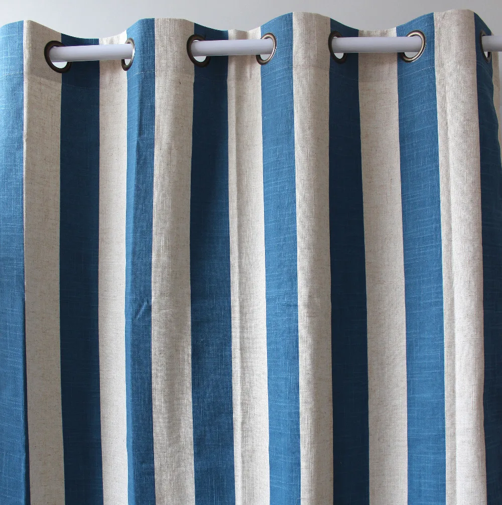 VEZO HOME print blue stripes mediterranean style geometric linen window