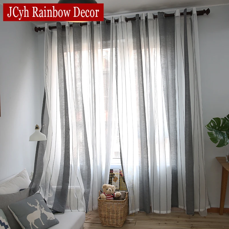 458 35 De Réductionlin Gris Sheer Tulle Rideaux Pour Salon Bande Moderne Rideaux Pour Chambre Fenêtre Voile Rideaux Tissus Stores Rideaux In