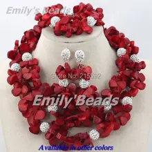 Красные африканские коралловые бусины комплект ювелирных изделий 2 слоя нигерийский Свадебный набор ювелирных украшений для невесты ожерелье/браслет/серьги CJ140