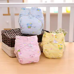 Водонепроницаемый дышащие детские младенцев хлопок 2-Слои Ткань подгузник с бантиком подгузник Трусики Разные цвета