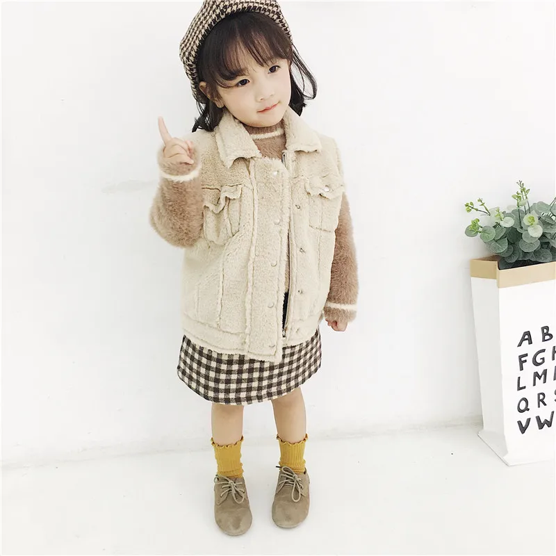 Зимняя одежда для маленьких девочек, жилеты для маленьких девочек, Корейская куртка для малышей, детская теплая жилетка, детское длинное пальто, куртки, верхняя одежда
