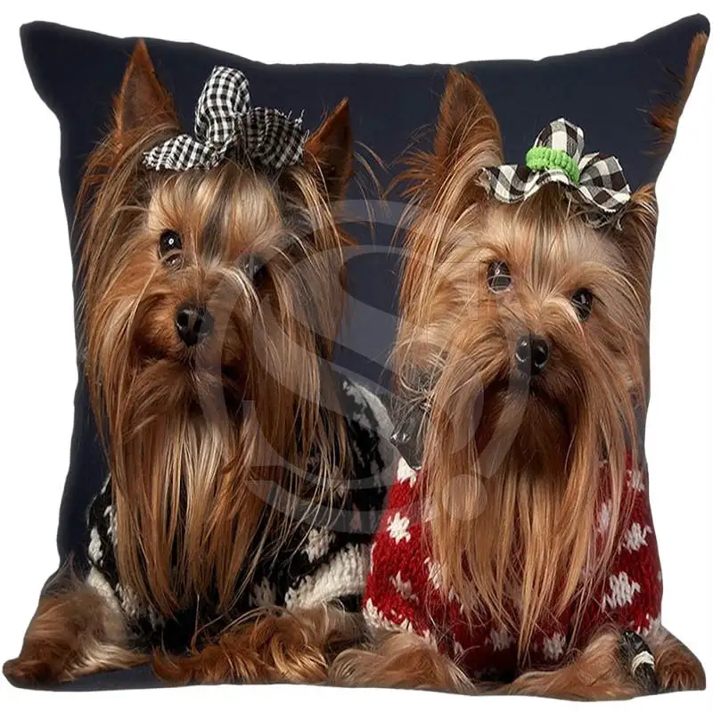 Image Hot Sale Custom  Yorkshire Terrier Puppy Dog #2 Pillowcase 35X35cm (One Side)Home Cushion Cover Pillow Cases 9 22T