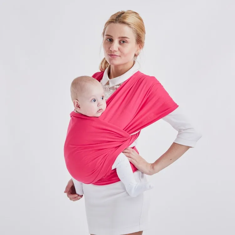 YWHUANSEN 0-3Y Baby Carrier Sling For Newborns Soft Infant Wrap Breathable Wrap Hipseat Breastfeed Birth Nursing Cover Backpack - Color: Roseo red