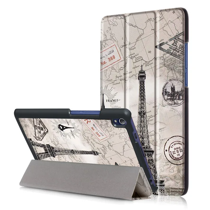 

PU Leather Cover Case for Lenovo Tab 3 8 Plus P8 TB-8703x TB-8703F TB-8703N (TAB3 8 Plus) 8 Inch Tablet + 2Pcs Screen Protector