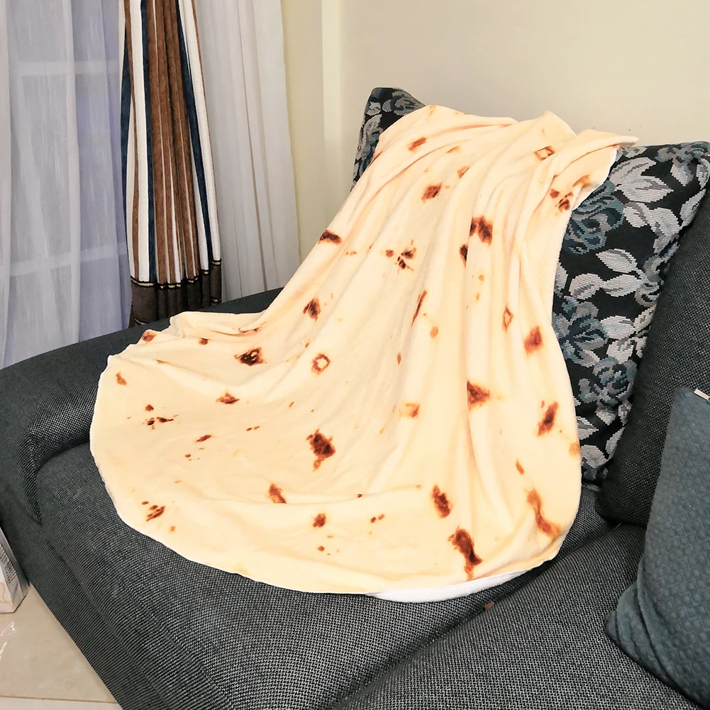 

Funny Round Mexican Tortilla Blanket Soft Flannel Blanket Bed/Sofa/Car/Office Bedding Burrito Blanket Home Decoration Size S M L