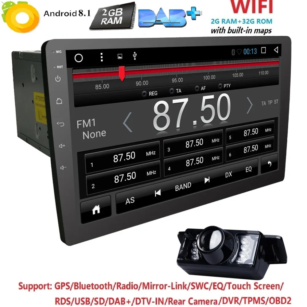 10 1 QuadCore 2Din Android 8 dvd помощи при парковке para Карро Подходит универсальный