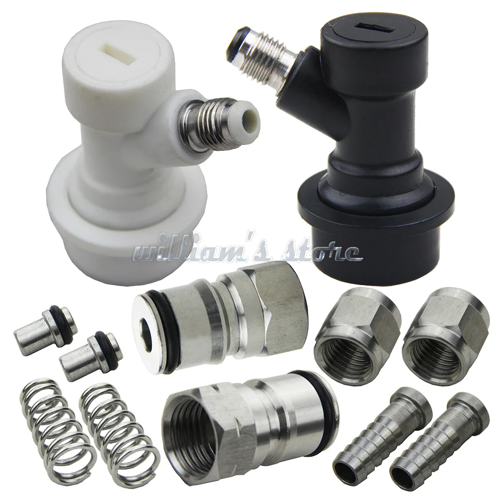

Homebrew Beer Kegs Screw on Ball Lock Cornelius Style & Poppet Female Thread Gas+liquid 19/32"-18 poppet Fit Ball Lock