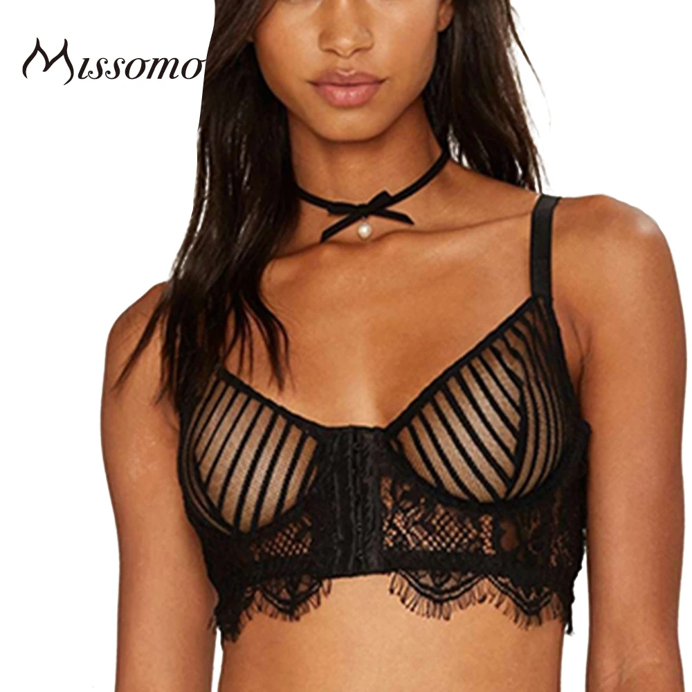wendy black sheer lace soft bra on women wendy black sheer lace soft bra on women