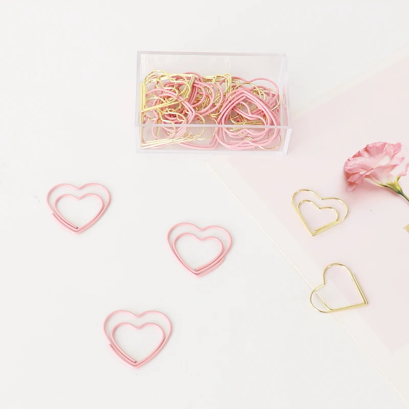 Aazon.co : 100Pcs Heart Paper Clips, Cute Etal Paperclips, Love - View #3