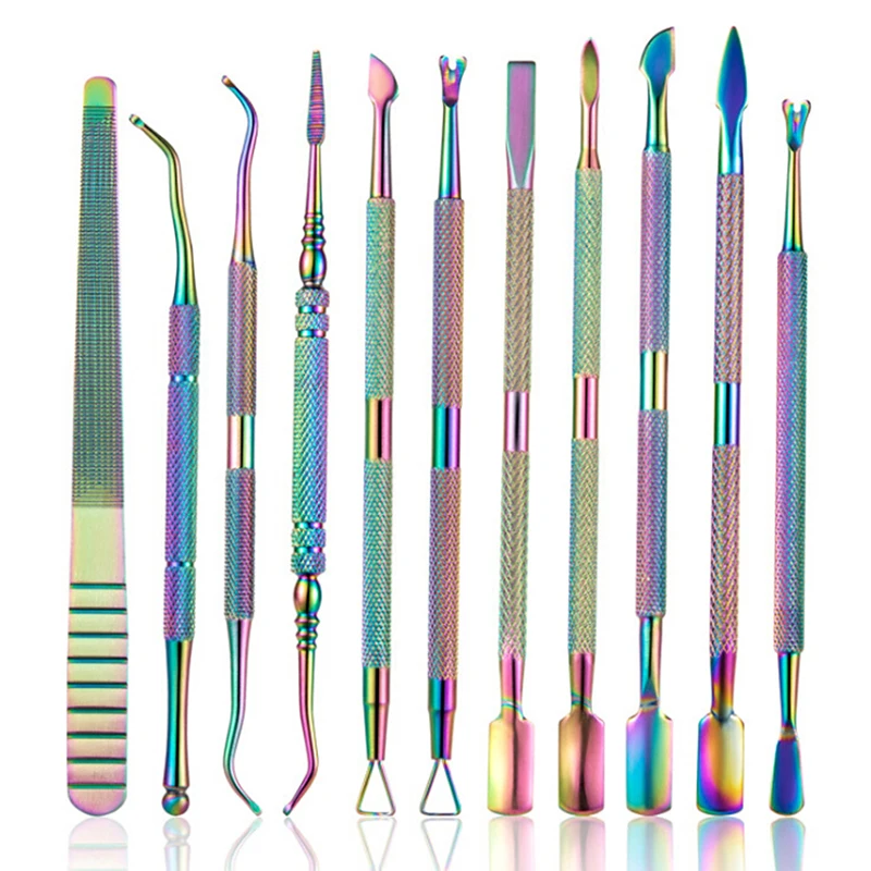 

11 Style Manicure Cutter Rainbow Nail Clippers Nippers Dead Skin Gel Polish Remover Cuticle Pusher Nail Care Tool