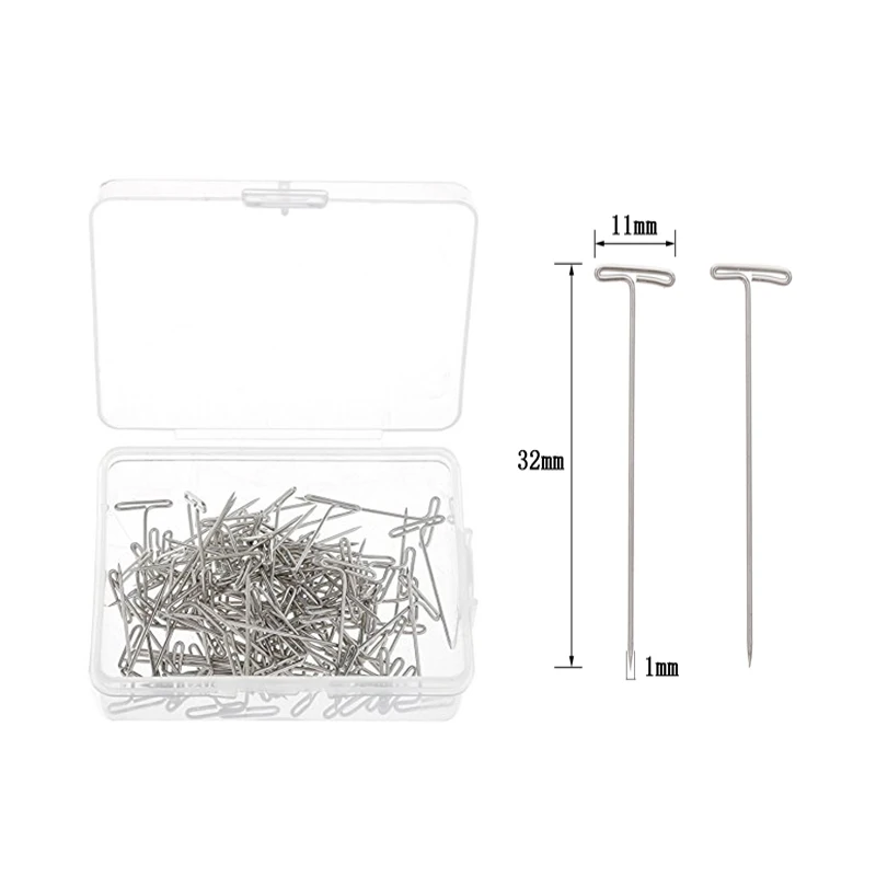 

Steel Wig T-Pins Nickel Plated 5 Sizes With Box For Art Fabric Office 5000pcs/lot