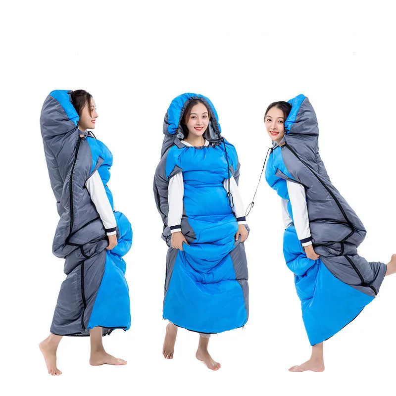 Discount  2.4kg Terylene Cloth Sleeping Bag Outdoor Camping Sleeping Bag Adult Hollow Cotton Filling Sleeping