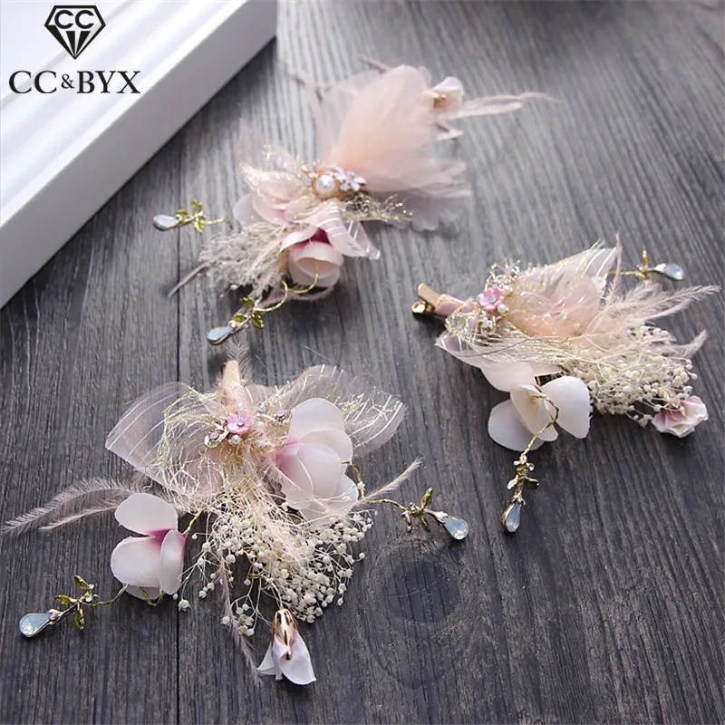 Kopen CC Haarspelden Haarspelden 3 stks Set Fairy Handgemaakte Haarspelden Bloemen Bruiloft Decoraties Haaraccessoires Voor Bruids Sieraden TS226