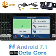 Wireless camera Android 7.1 car GPS radio 2 DIN audio device capacitive touch screen output WiFi 4G/3G DVR Bluetooth cam-in OBD2