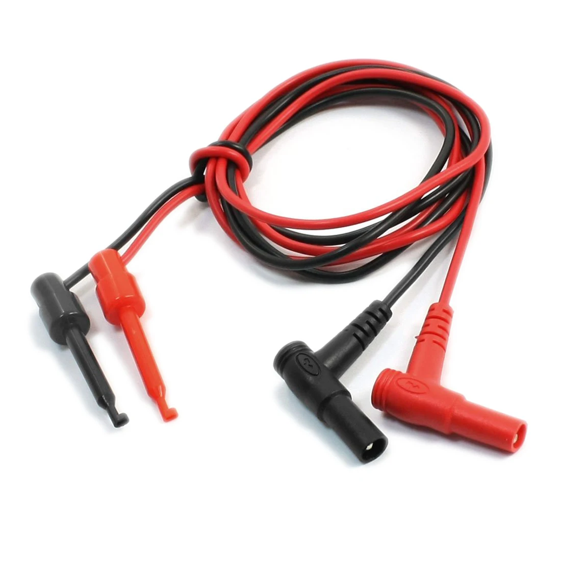 WSFS Hot Right Angle Banana Plug to Test Hook Clip Probe Cable 3.3ft Pairin Instrument Parts