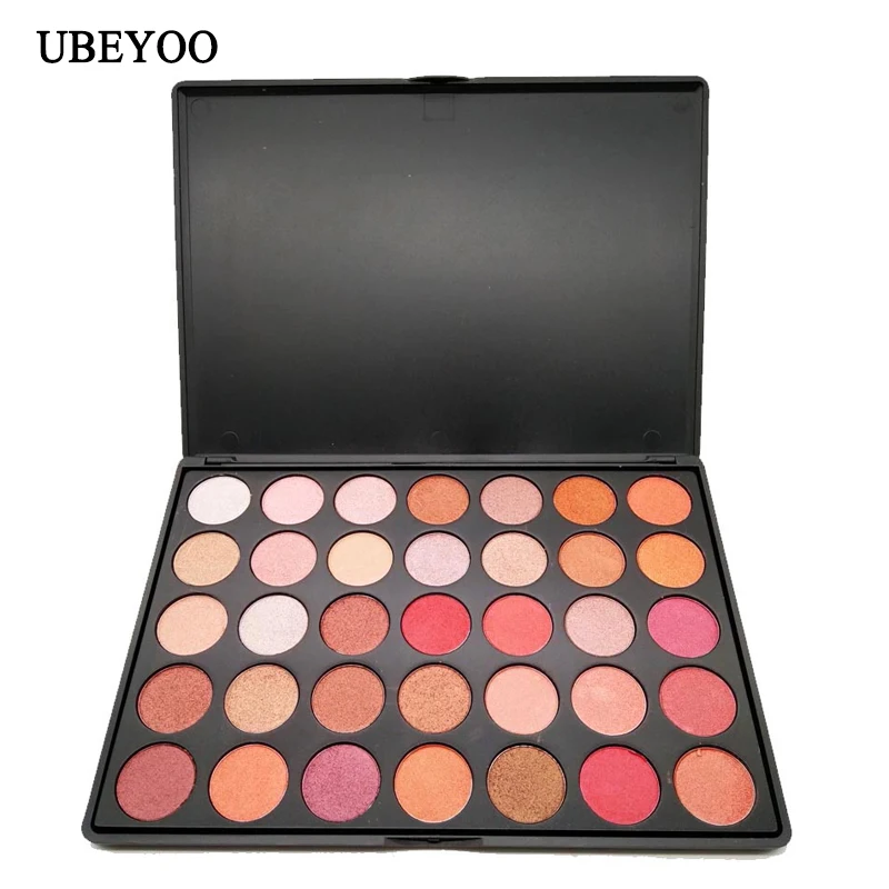 

35 colors eyeshadow palette fashion pink peach eyeshadow mineral pigment powder waterproof long lasting shimmer eyeshadow