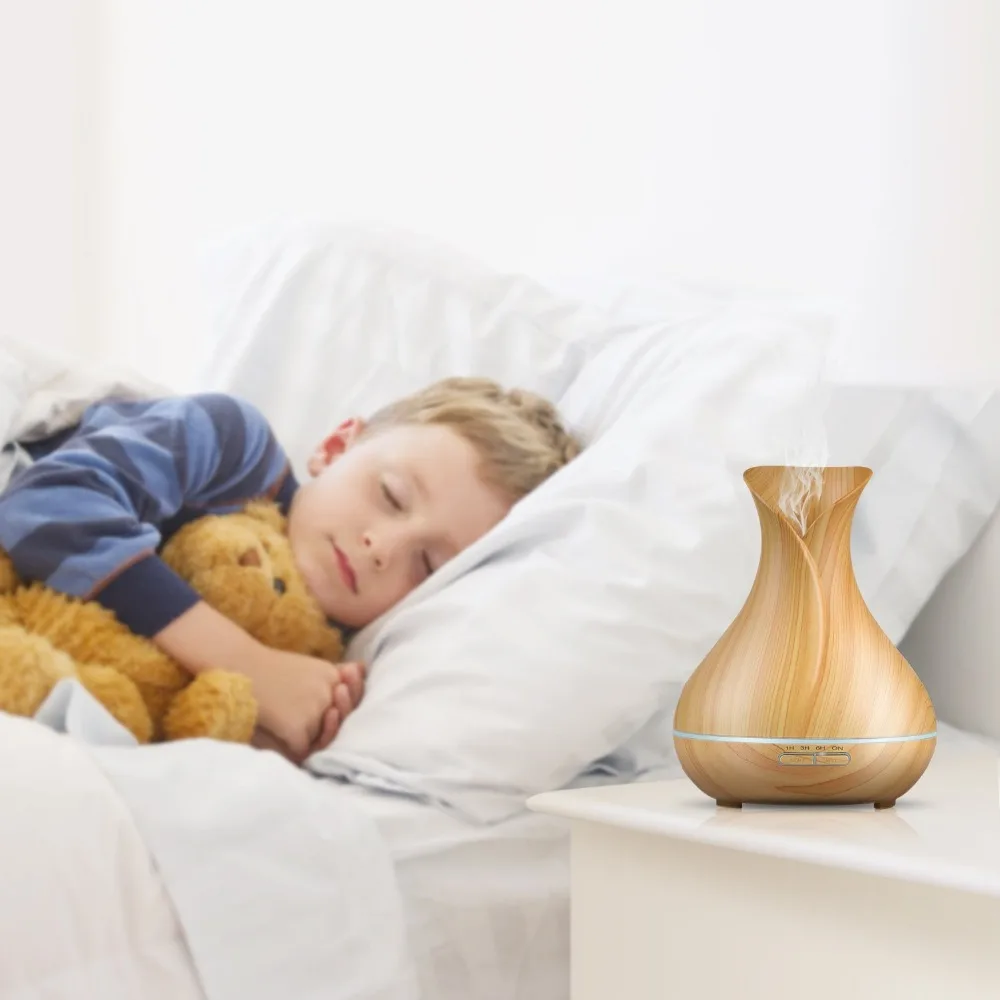 Aromacare 400ml Oil Diffuser Humidifier Shipping Free Ultrasonic Wood Grain Aromatherapy Essential Oil Diffuser (1)