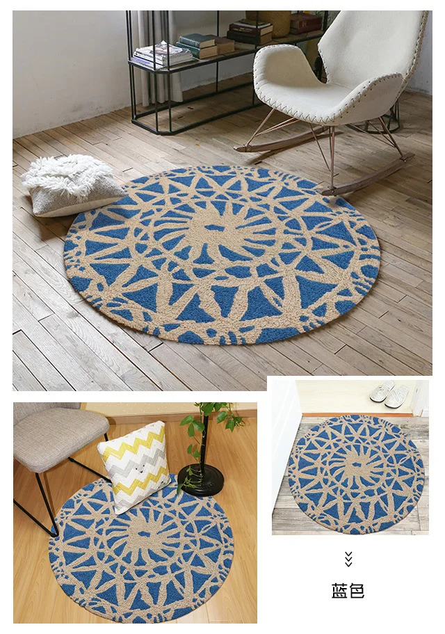 Европейский Цветок Круглые ковры для гостиной компьютерный стул коврик детский коврик для игр противоскользящие ковры