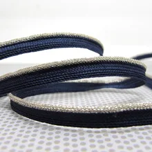 5 ярдов 7 мм серебристого и темно-синего цвета, украшение из шнура для губ | наволочка, Обрезной край, швейные принадлежности