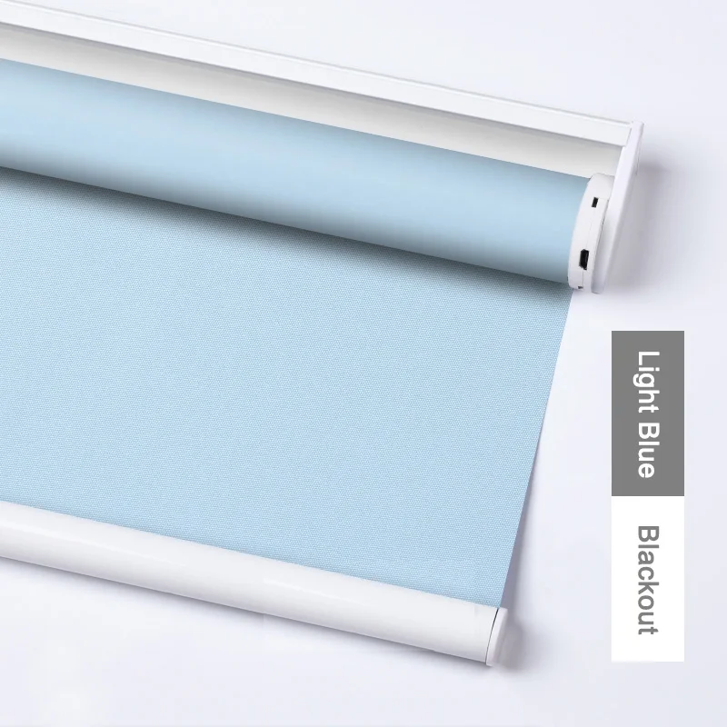 Blackout Light Blue Casaya индивидуальные моторизованные жалюзи дневной свет и затемнение электрические жалюзи аккумуляторные трубчатые Мотор Смарт-жалюзи для дома/офиса - Цвет: Blackout Light Blue
