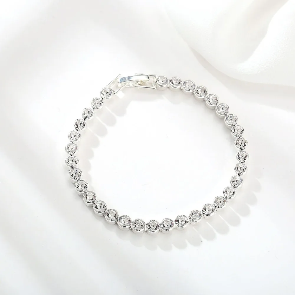 DIEZI-Bracelet en cristal de luxe coréen pour femme, cadeau de mariage, or, argent, document, métal, bracelets romains, bijoux joncs